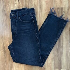 GAP high rise cigarette raw hem high rise jeans